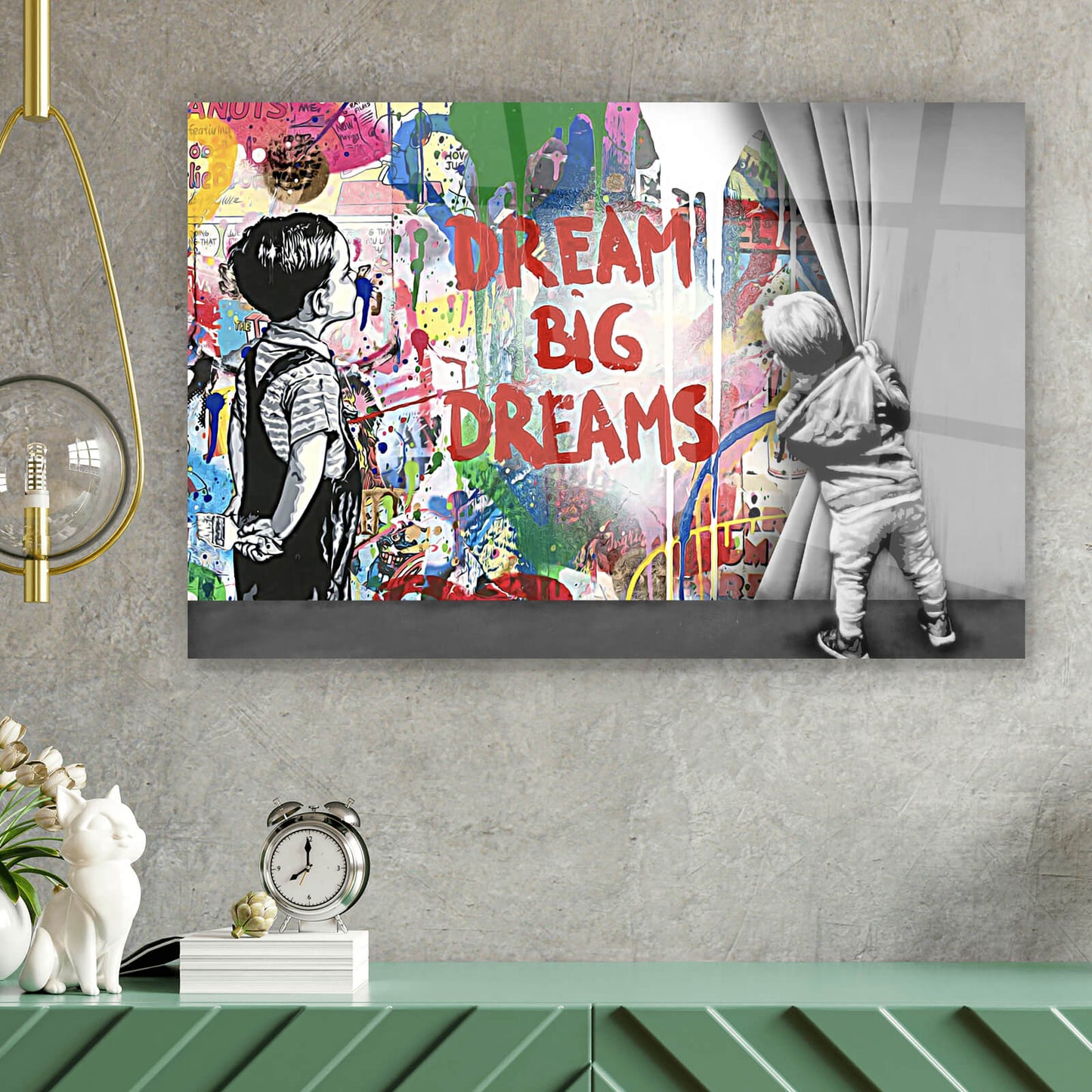 Acrylglasbild Banksy Dream Big Dream Querformat