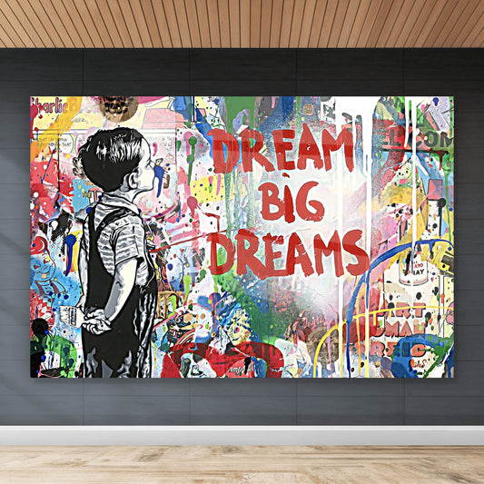 Acrylglasbild Banksy Dream Big Dreams Querformat