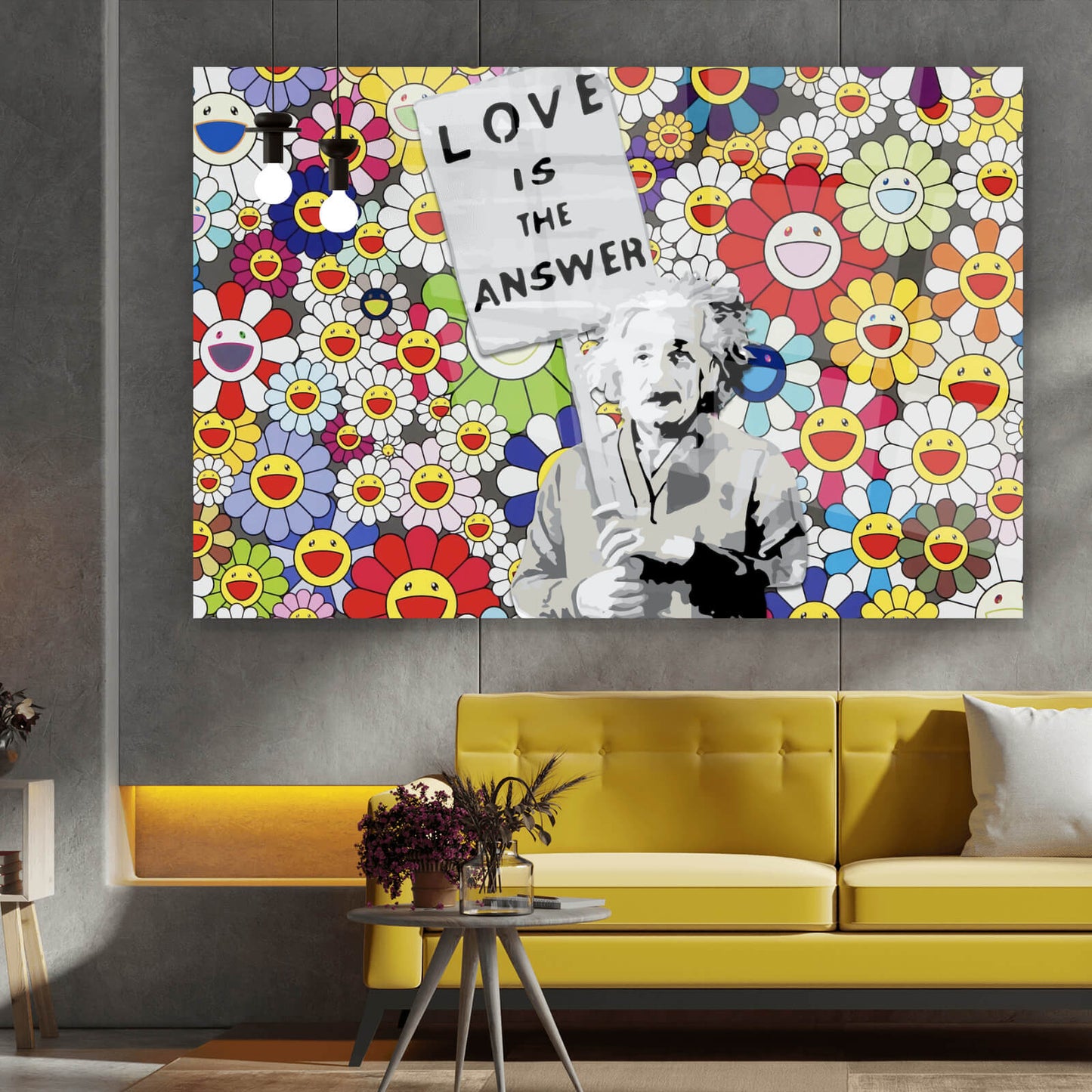 Acrylglasbild Banksy Love is the Answer Querformat