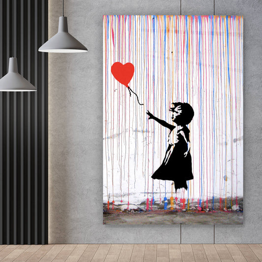 Acrylglasbild Banksy Mädchen mit Ballon Hochformat