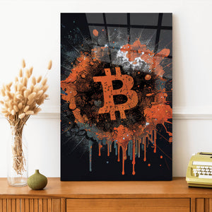 Acrylglasbild Bitcoin Pop Art Hochformat