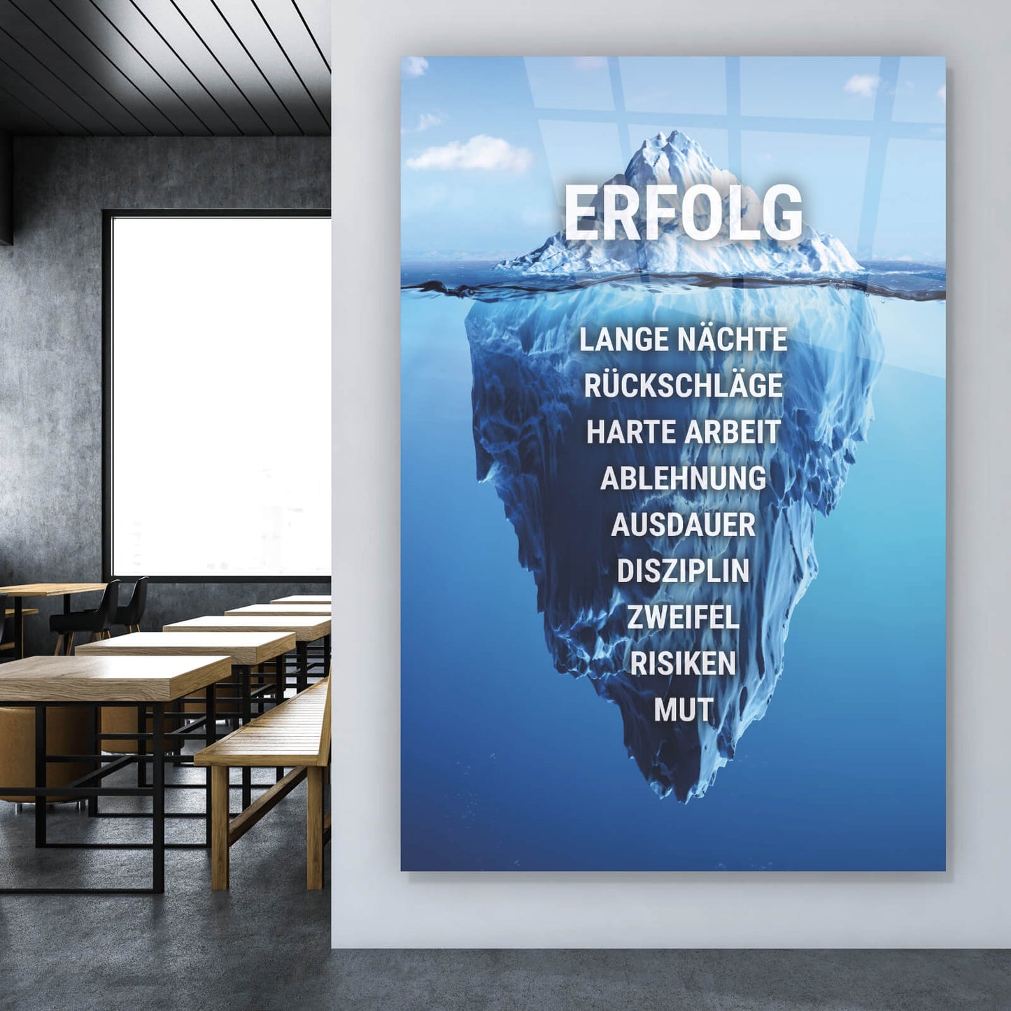 Acrylglasbild Eisberg des Erfolgs Hochformat
