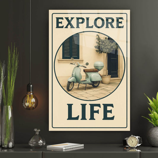 Acrylglasbild Explore Life Hochformat