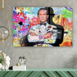 Acrylglasbild Geheimagent James Pop Art Querformat