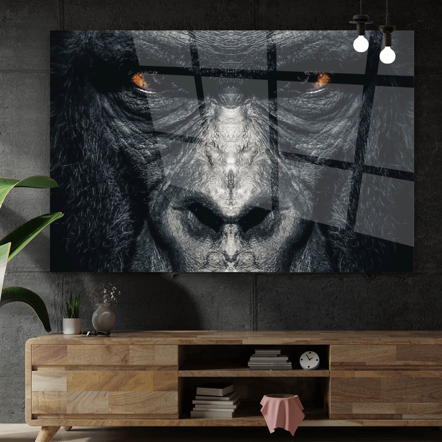 Acrylglasbild Gorilla Gesicht Digital Art Querformat