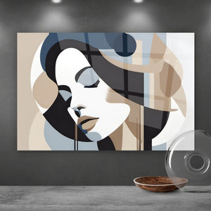Acrylglasbild Grafik Frauenportrait Querformat