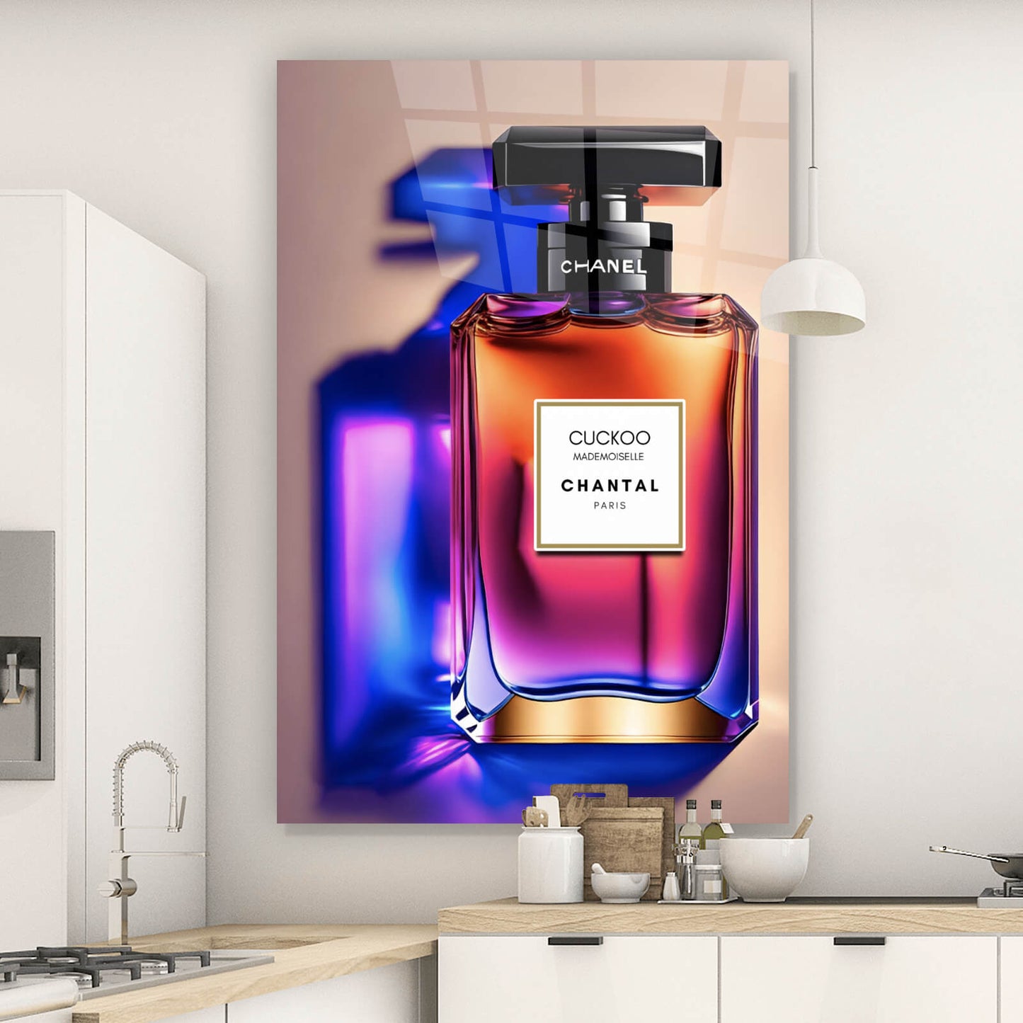 Acrylglasbild Luxus Parfum Pop Art Hochformat