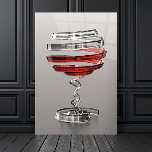 Acrylglasbild Modern Art Weinglas Hochformat
