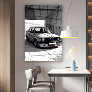 Acrylglasbild Oldschool Sportwagen Hochformat