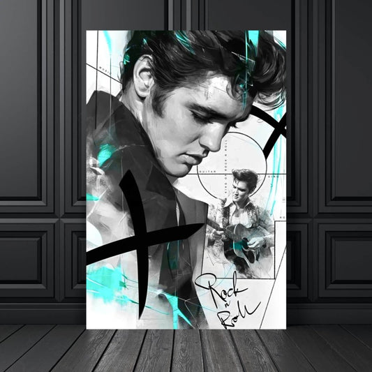 Leinwandbild Abstraktes Portrait Elvis Hochformat