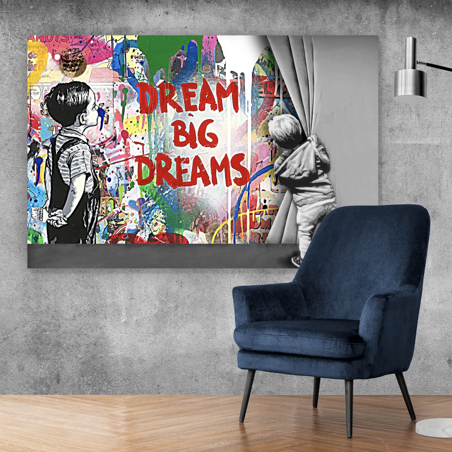 Leinwandbild Banksy Dream Big Dream Querformat