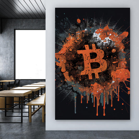 Leinwandbild Bitcoin Pop Art Hochformat