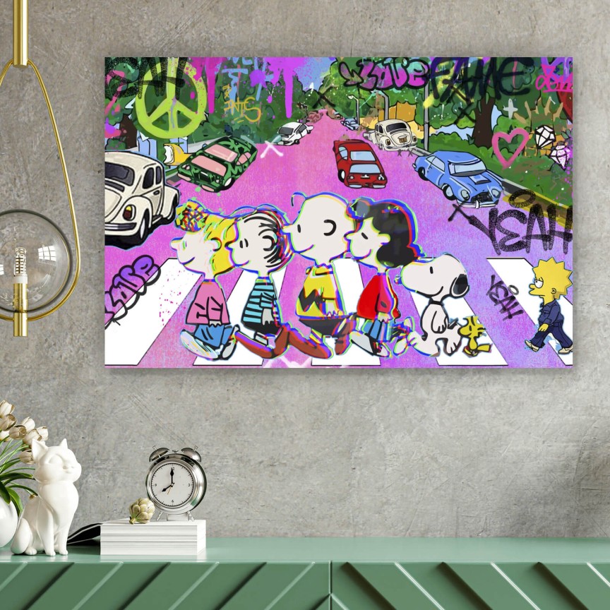 Leinwandbild Comicfiguren Pea Nuts Pop Art Querformat