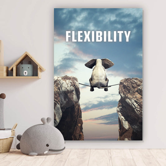 Leinwandbild Elefant Flexibility Hochformat