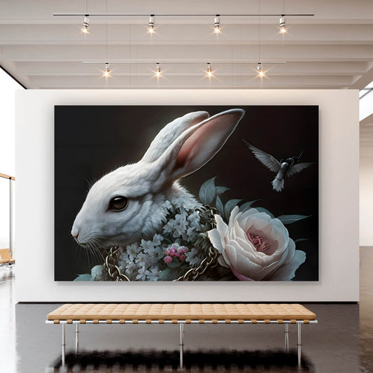 Leinwandbild Flower Bunny Querformat