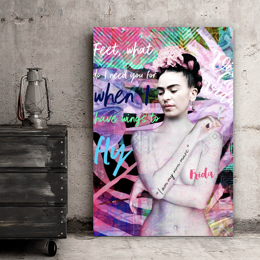 Leinwandbild Frida Digital Art Hochformat