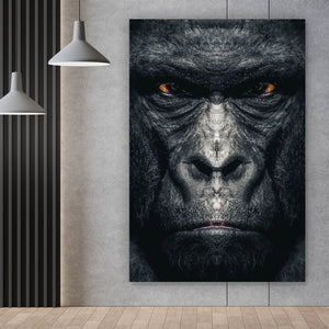 Leinwandbild Gorilla Gesicht Digital Art Hochformat