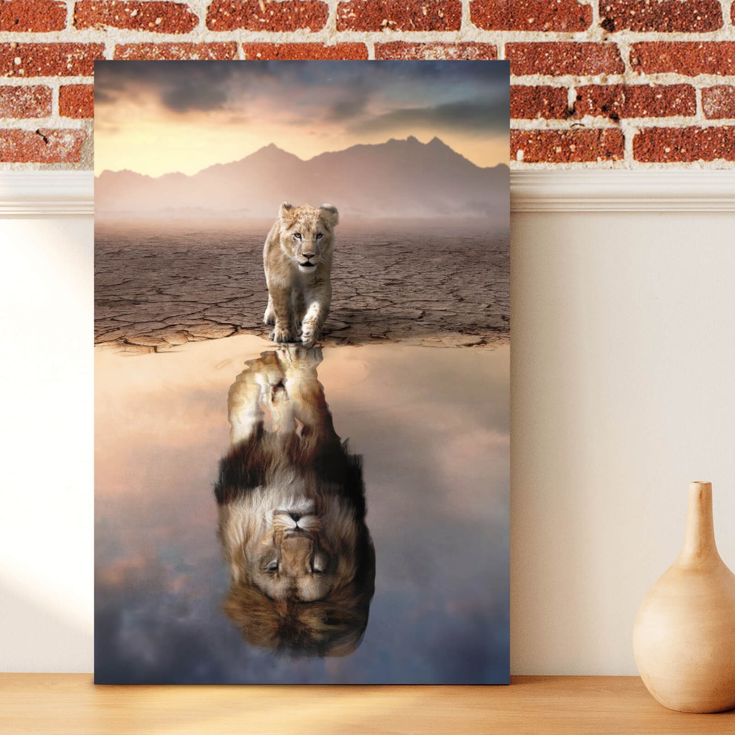 Leinwandbild Löwe Digital Art Hochformat