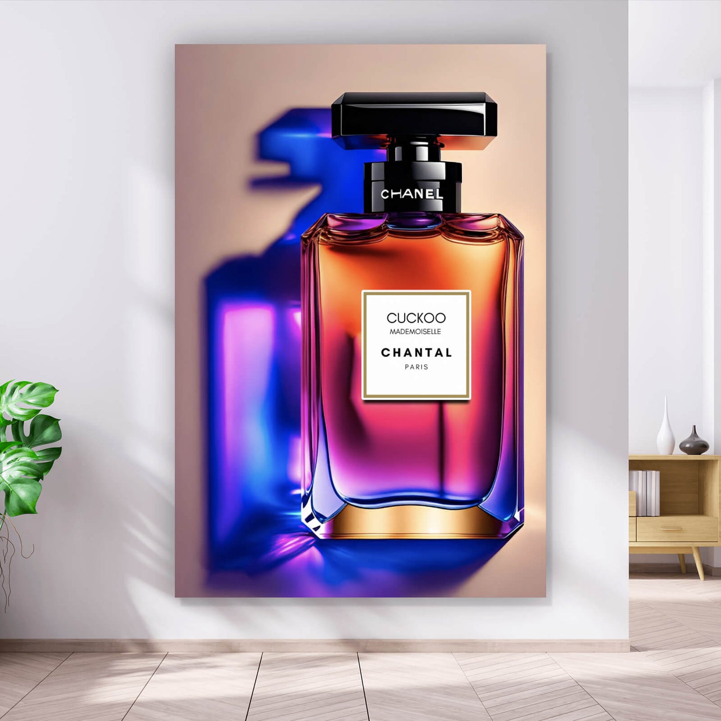 Leinwandbild Luxus Parfum Pop Art Hochformat
