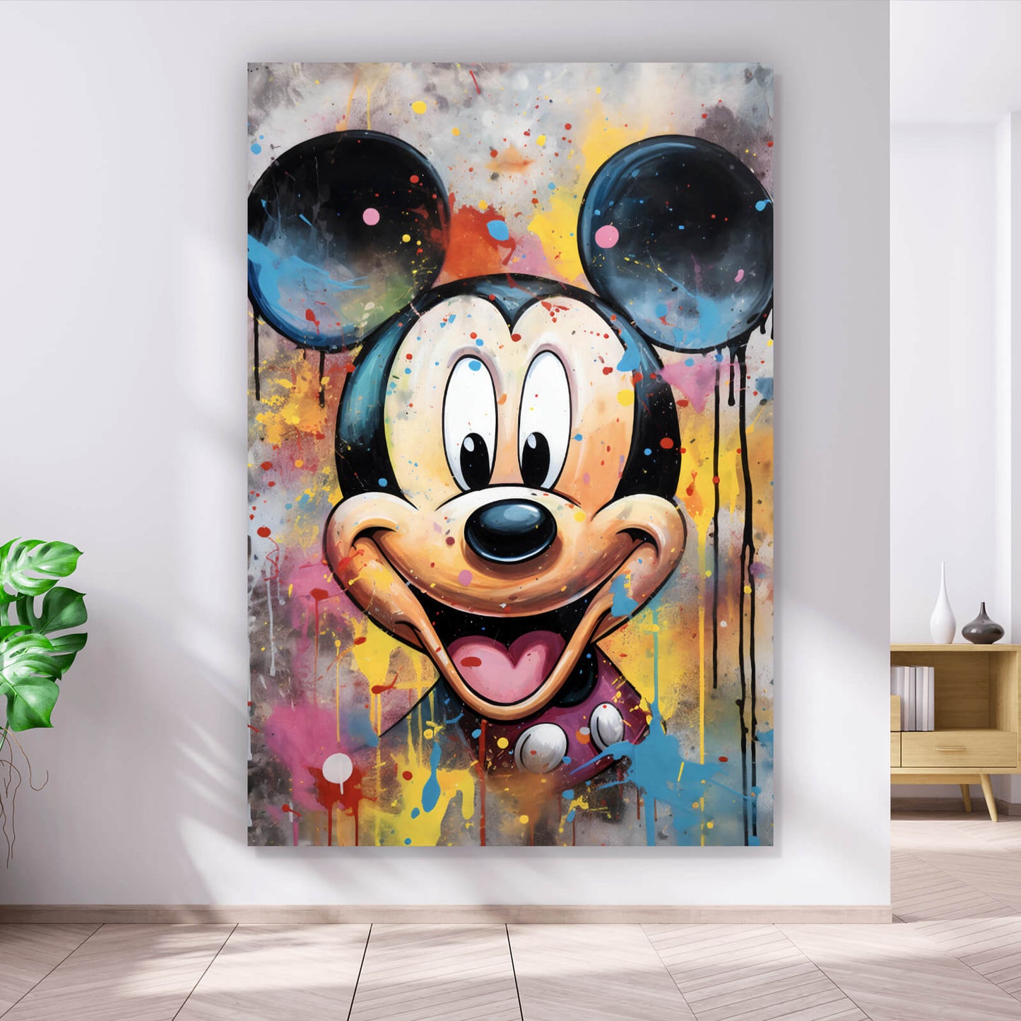 Leinwandbild Mickey Portrait Pop Art Hochformat