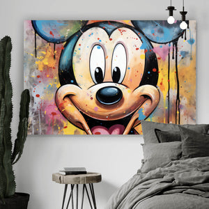 Leinwandbild Mickey Portrait Pop Art Querformat