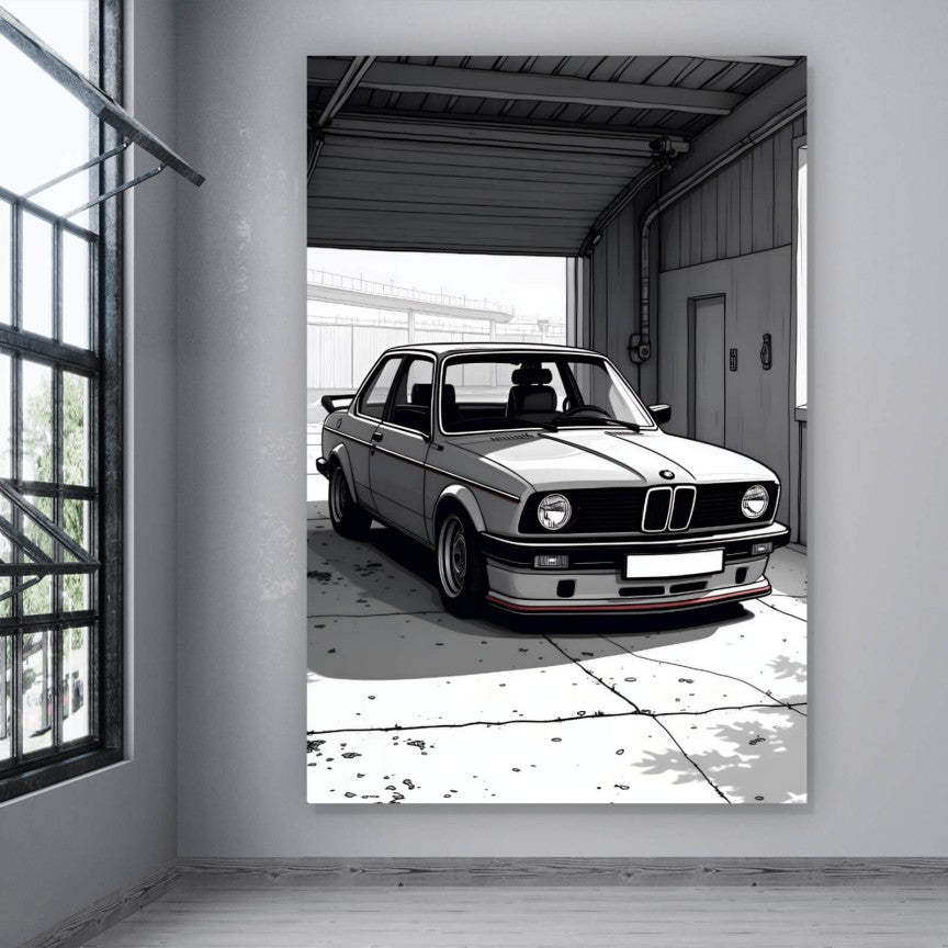 Leinwandbild Oldschool Sportwagen Hochformat