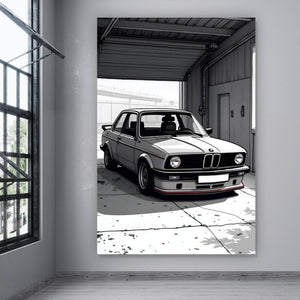 Leinwandbild Oldschool Sportwagen Hochformat
