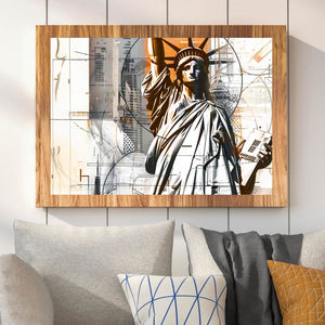 Poster Abstraktes Bild der Freiheitstatue Querformat