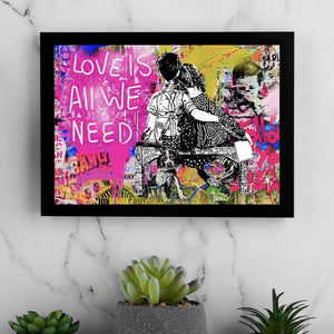 Poster Banksy Love ist Querformat