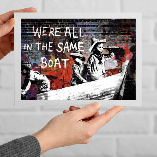 Poster Banksy same Boat Querformat