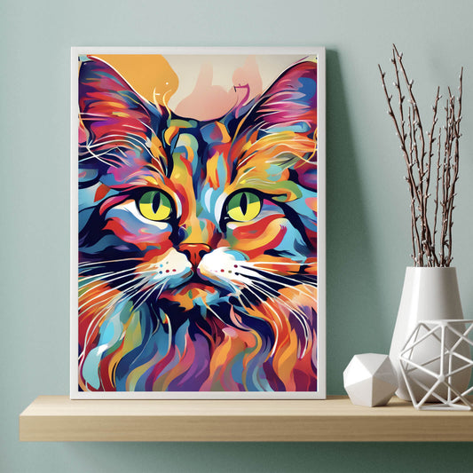 Poster bunte Katze Pop Art Hochformat