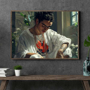 Poster Coole Kahlo mit Sneaker Querformat