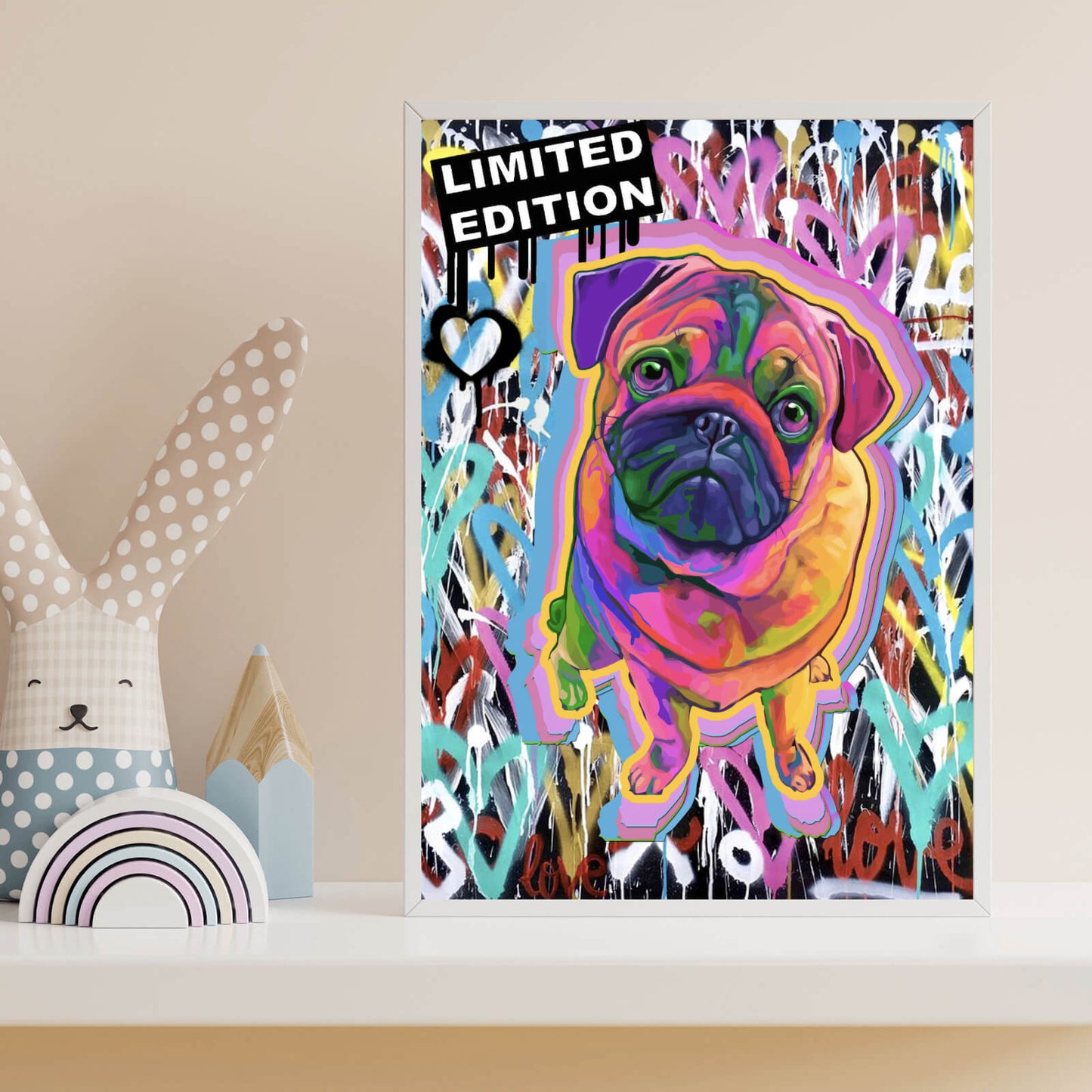 Poster Dogge Pop Art Hochformat