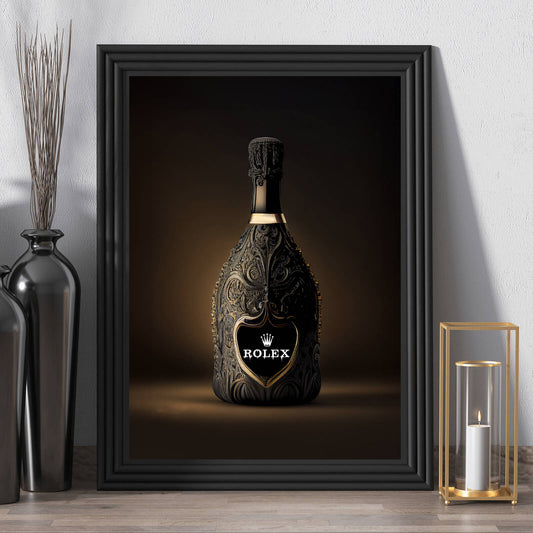 Poster edle Champagne Flasche Hochformat