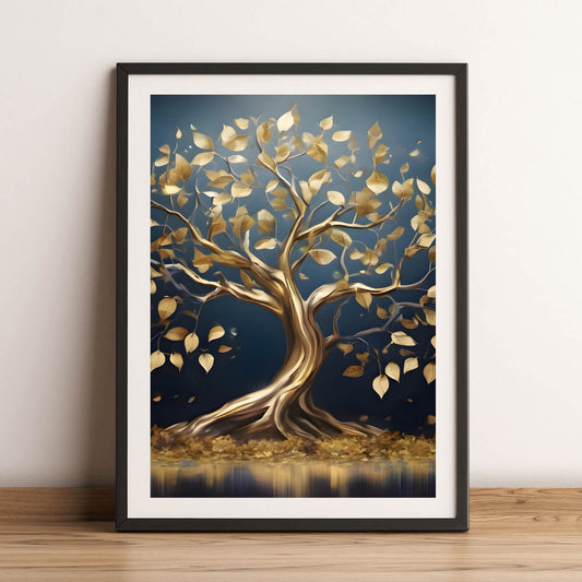 Poster Edler Baum aus Gold Hochformat