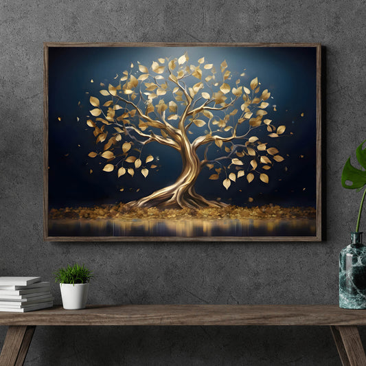 Poster Edler Baum aus Gold Querformat