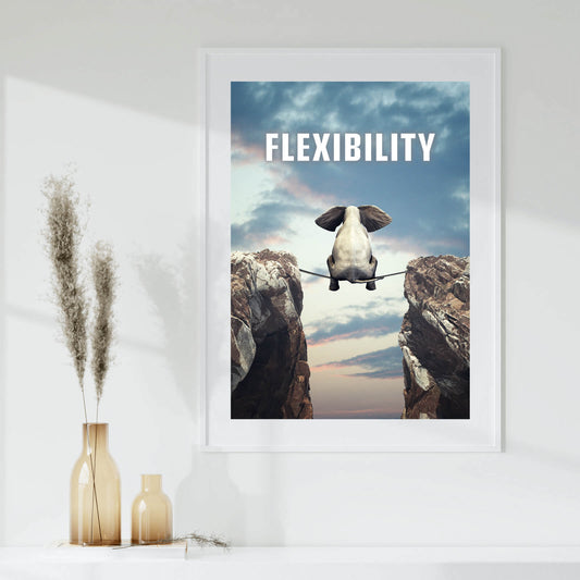 Poster Elefant Flexibility Hochformat