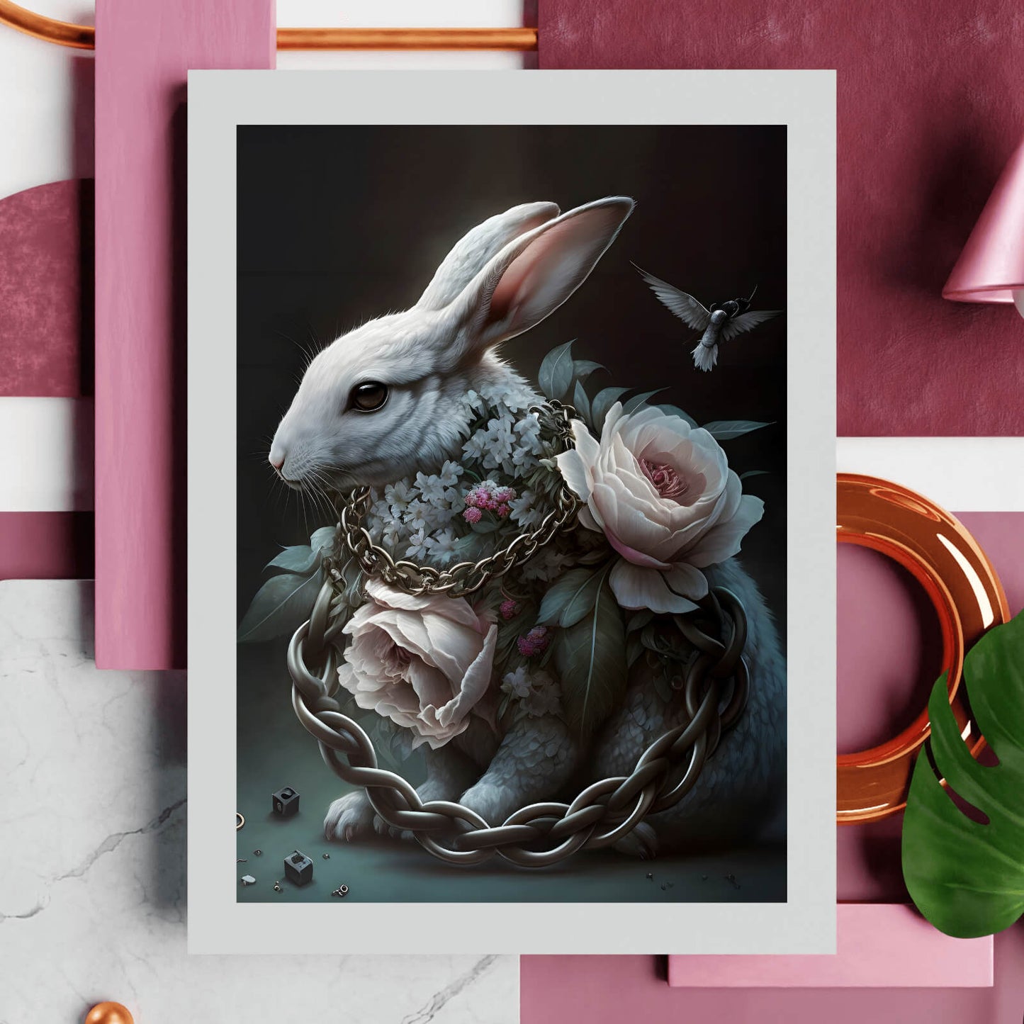 Poster Flower Bunny Hochformat