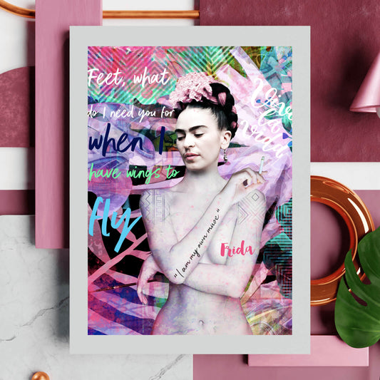Poster Frida Digital Art Hochformat