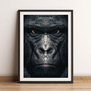 Poster Gorilla Gesicht Digital Art Hochformat