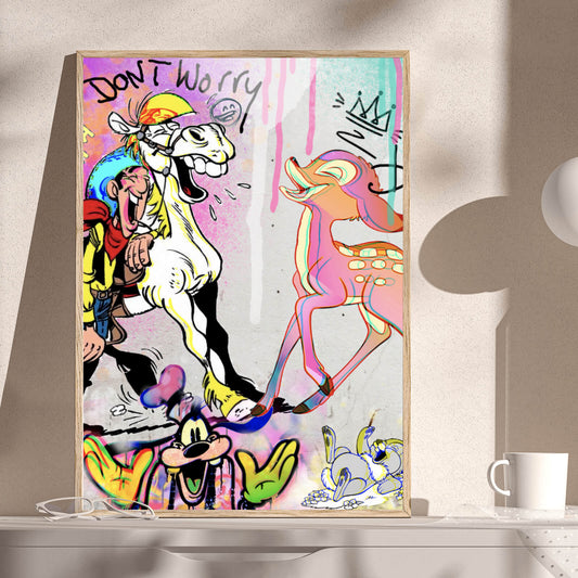 Poster Lucky und Bamby Pop Art Hochformat