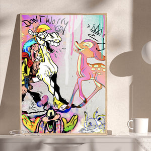 Poster Lucky und Bamby Pop Art Hochformat