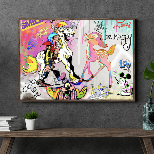 Poster Lucky und Bamby Pop Art Querformat