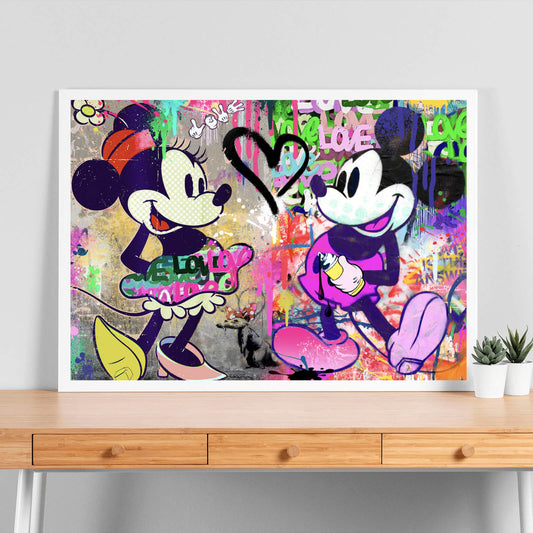 Poster Micki und Mini Pop Art Querformat
