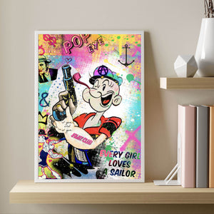 Poster Popei Figur Pop Art Hochformat