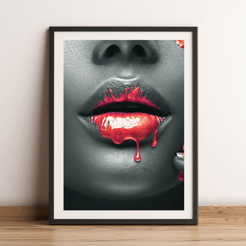 Poster Rote sinnliche Lippen Hochformat