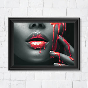 Poster Rote sinnliche Lippen Querformat