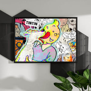 Poster Tim und Struppy Pop Art Comic Querformat