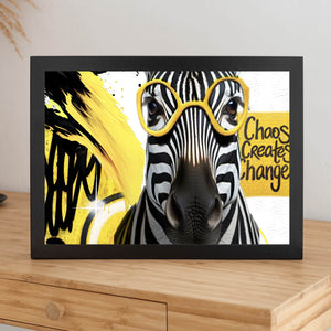 Poster Zebra mit Brille Abstrakt Querformat