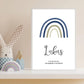 Personalisiertes Poster - Geburt Regenbogen No. 1